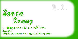 marta kranz business card